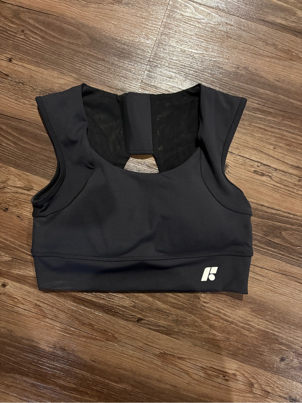 Black High-Impact Sports Bra with Wide Back Support